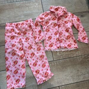 Strawberry Shortcake vintage Y2K pink pajama set girls size 4T